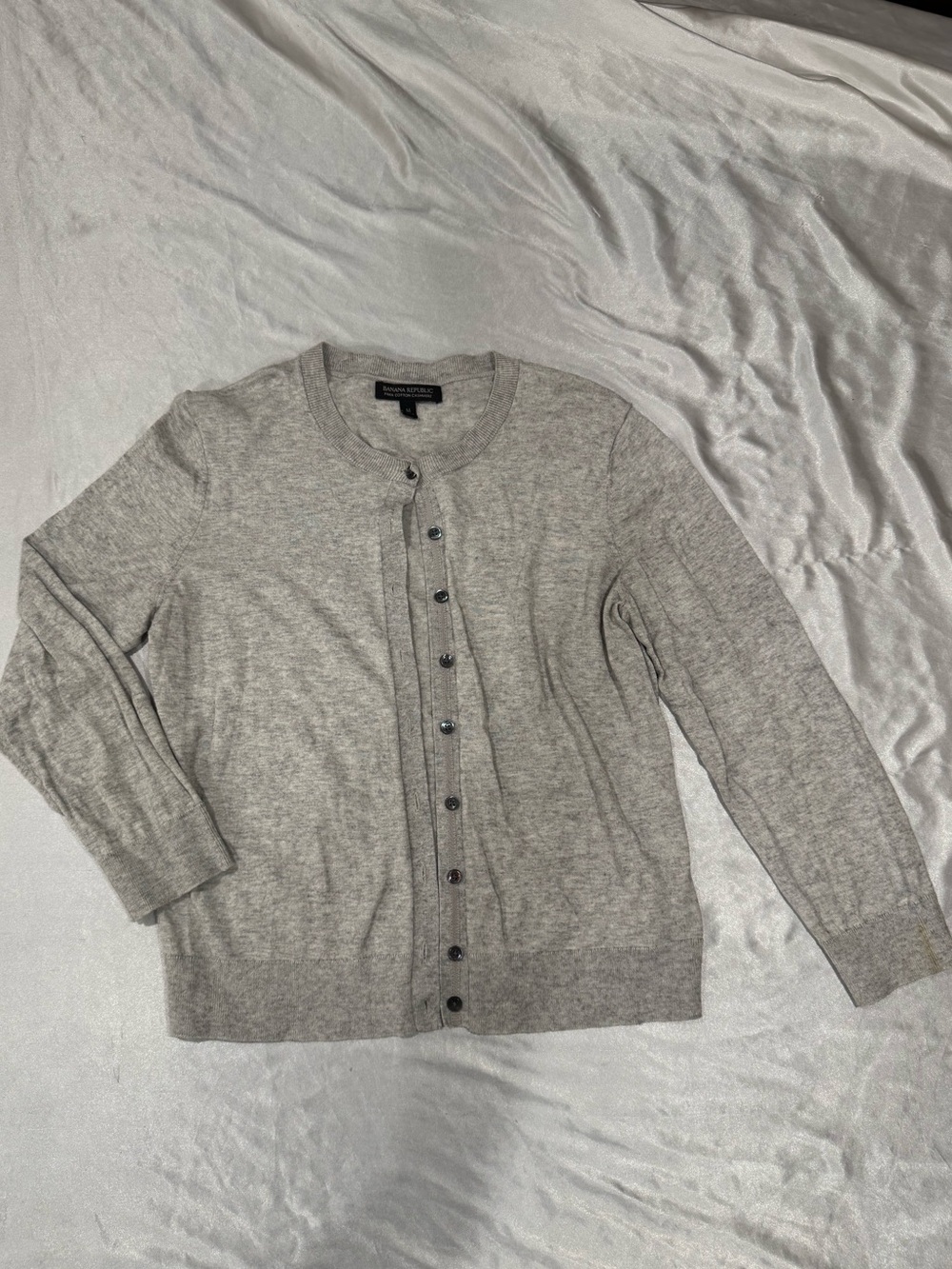 Banana Republic Anna Cardigan Pima Cotton Cashmere Grey M